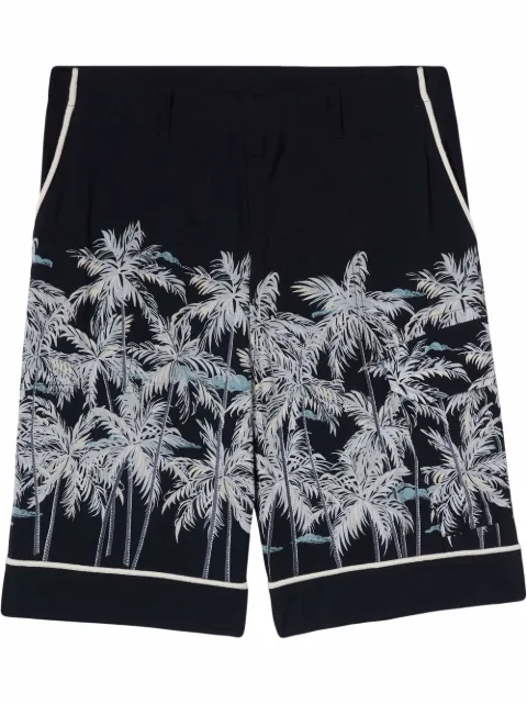 Palm Angels Palms-print bermuda shorts Black PMCB038S22FAB0031003