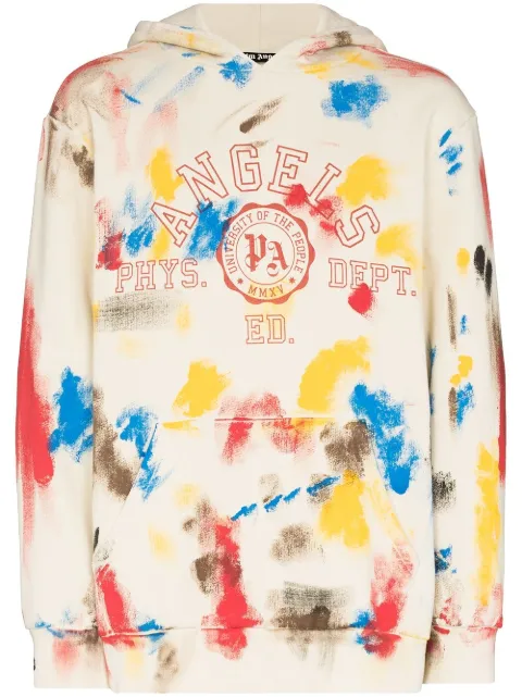 Palm Angels painted college hoodie Neutrals PMBB058S22FLE0210325