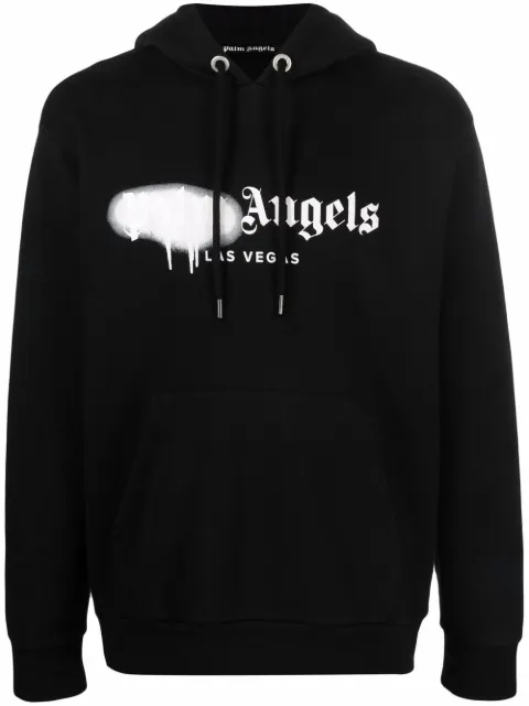 Palm Angels Las Vegas sprayed-logo hoodie Black PMBB003C99FLE0081001