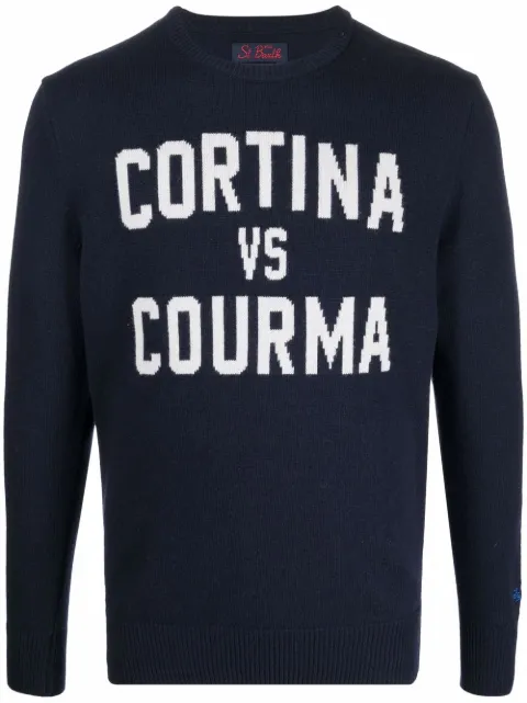 MC2 Saint Barth slogan crew-neck jumper Blue HER000110929E