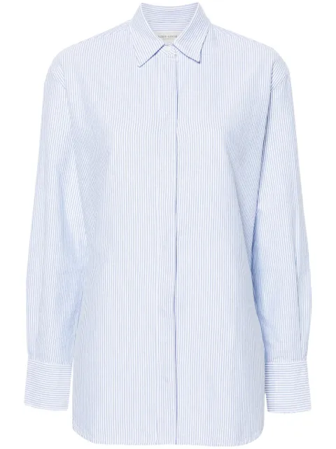 Golden Goose Batilda embroidered striped shirt Blue GWP00820P000548