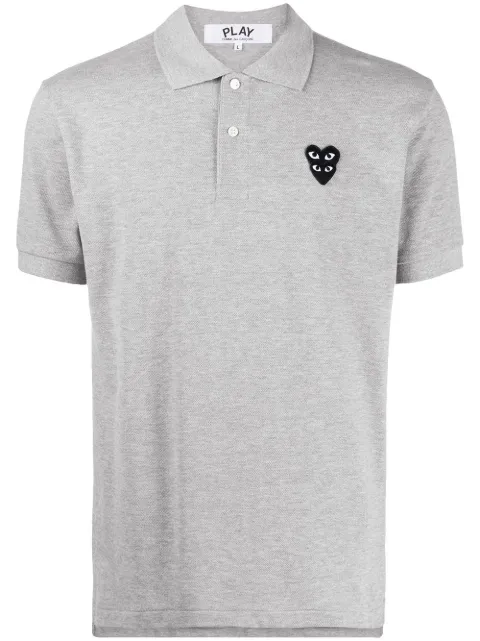 Comme Des Garçons Play double heart polo shirt Grey P1T298