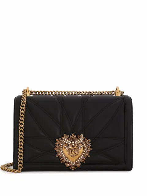 Dolce & Gabbana large Devotion quilted shoulder bag Black BB7100AW437