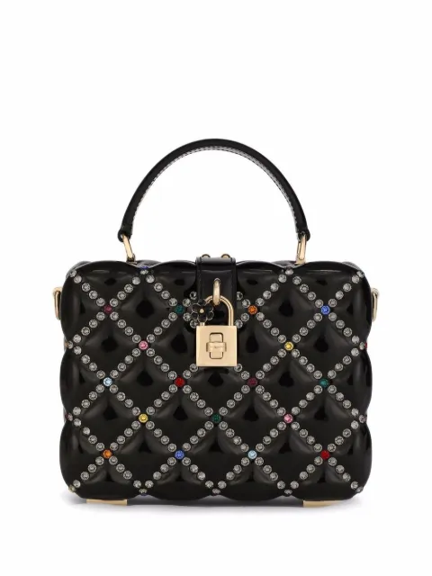 Dolce & Gabbana Dolce Box rhinestone-embellished top-handle bag Black BB5970AY229