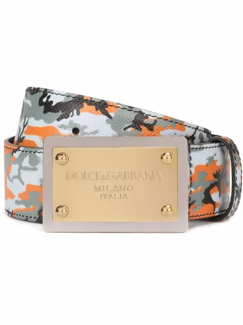 Dolce & Gabbana camouflage-print leather belt Black BC4676AQ405