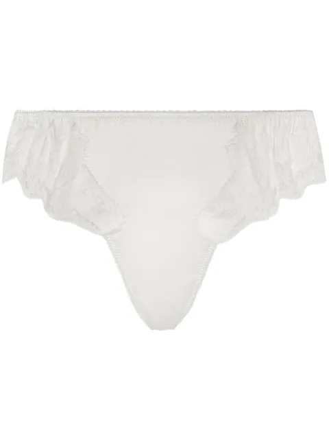 Dolce & Gabbana lace-detail satin thong White O2B50TFUAD8