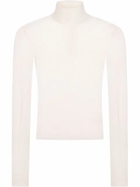Dolce & Gabbana ribbed long-sleeve knit top White GXI53TJAIFK