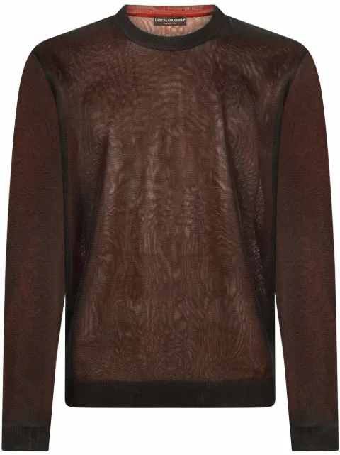 Dolce & Gabbana two-tone fine-knit jumper Black GXI18TJCMV3