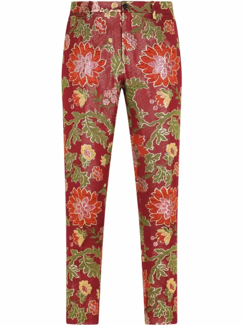 Dolce & Gabbana patterned jacquard tailored trousers Red GWZTETFJOBL