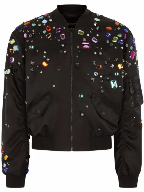Dolce & Gabbana embellished bomber jacket Black G9XF8ZFUSRO
