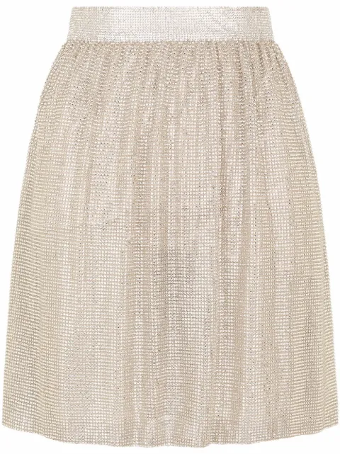 Dolce & Gabbana crystal mesh midi skirt Neutrals F4CCKZGDG96
