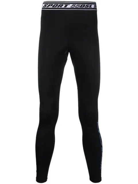 Diesel logo-waistband detail leggings Black A066550BIAJ