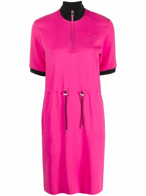 Karl Lagerfeld toggle-fastening short-sleeve dress Pink 221W1302554