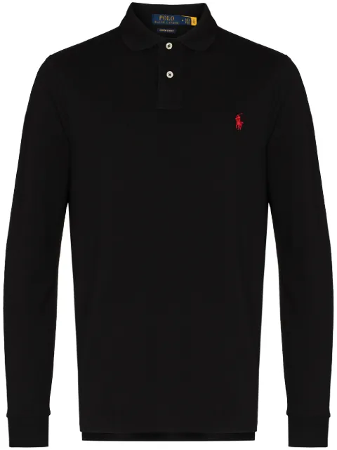 Polo Ralph Lauren logo-embroidered polo shirt Black 710680790045