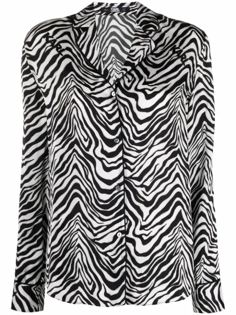 Karl Lagerfeld zebra-print long-sleeve shirt Black 221W1601P78