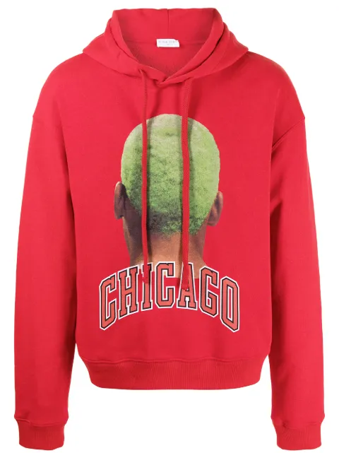 Ih Nom Uh Nit graphic print drawstring hoodie Red NCW21212