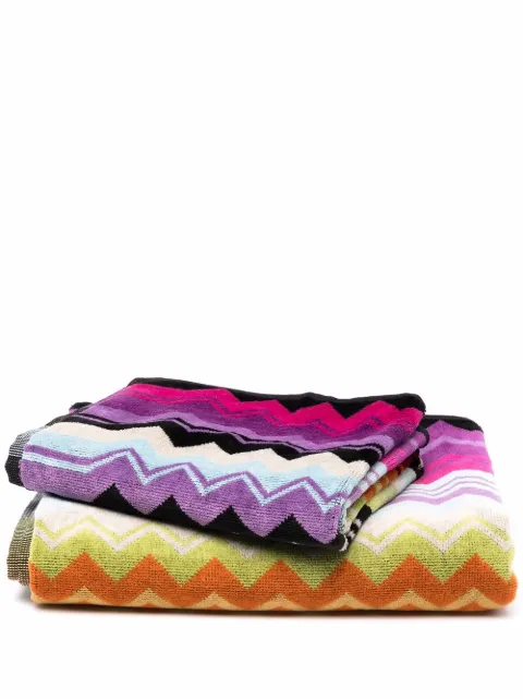Missoni Home Giacomo 2 piece bath and hand towel set Black 1G3SP99827