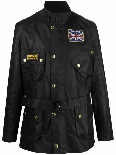 Barbour International Union Jack wax jacket Black MWX0068BK91