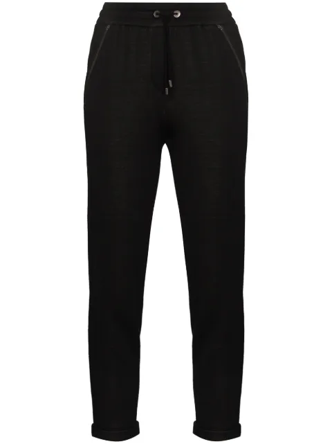 Brunello Cucinelli Monili-detail drawstring track pants Black MD828SB899C9185