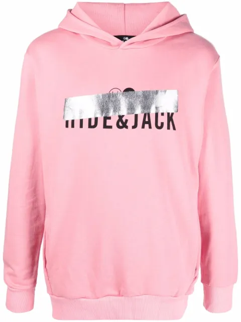 Hide&Jack logo-print pullover hoodie Pink HOODPNK