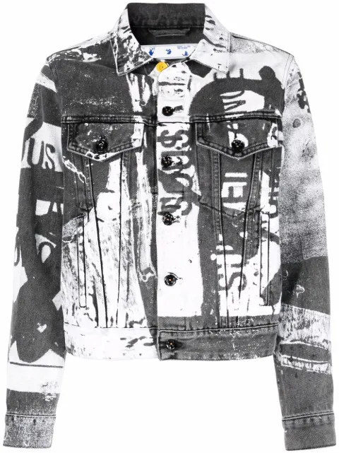 Off-White x Pablo Tomek printed denim jacket Black OWYE012F21DEN0031001