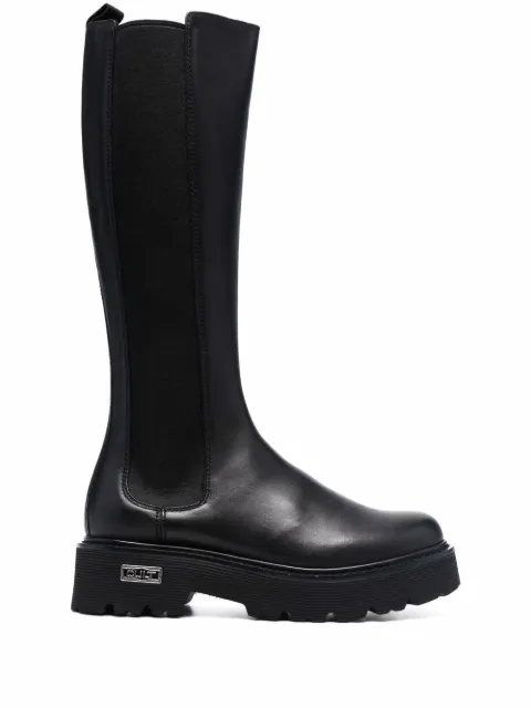 Cult chunky leather knee-length boots Black CLW331000