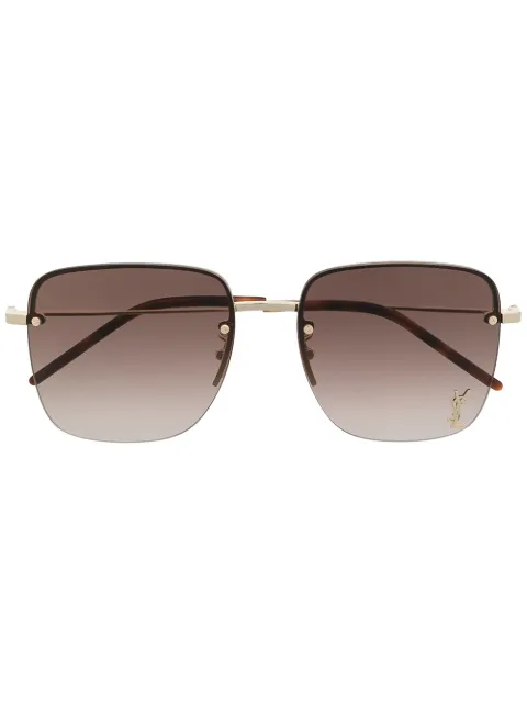 Saint Laurent Eyewear logo-plaque tinted sunglasses Gold 652363Y99028009