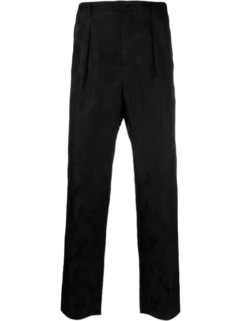Saint Laurent paisley jacquard straight trousers Black 682385Y2E79