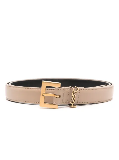 Saint Laurent Cassandre slim belt Neutrals 554465BOO0W