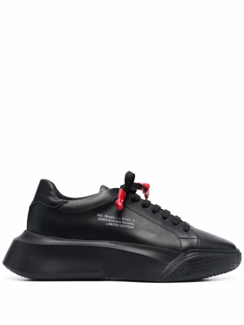 Giuliano Galiano leather lace up sneakers Black NEMESIS2NAPPA