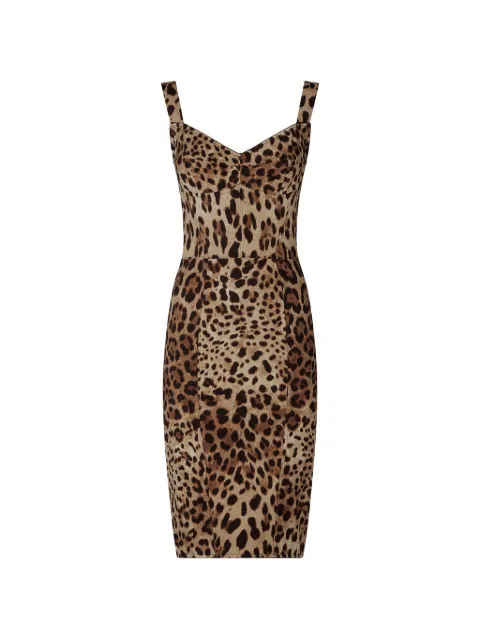 Dolce & Gabbana leopard-print corset midi dress Neutrals F63D4TFSADD