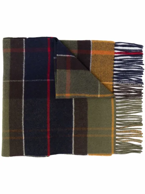 Barbour plaid-check print scarf Green USC0322TN11