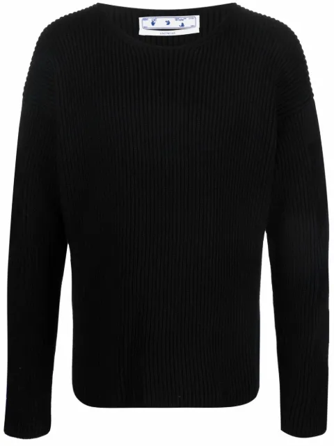 Off-White Diag stripe round-neck jumper Black OMHE105F21KNI0021010