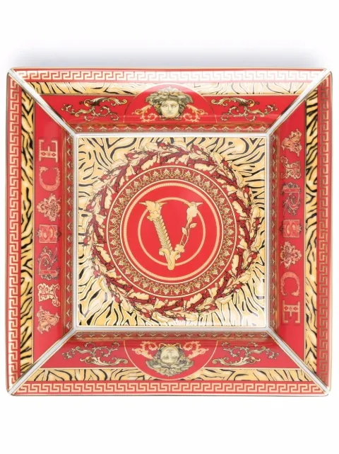 Versace Virtus Holiday square plate Red 1424040994925810