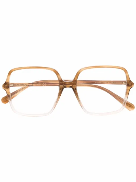 Gucci Eyewear oversize square-frame glasses Gold GG1003O003