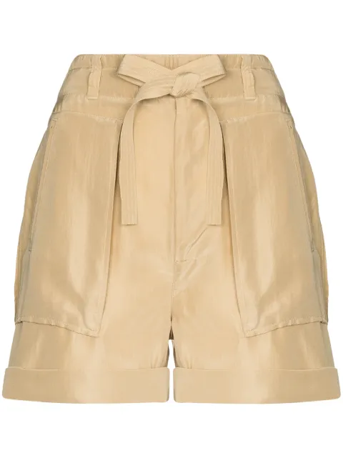 Polo Ralph Lauren paperbag-waist silk shorts Neutrals 211856856001