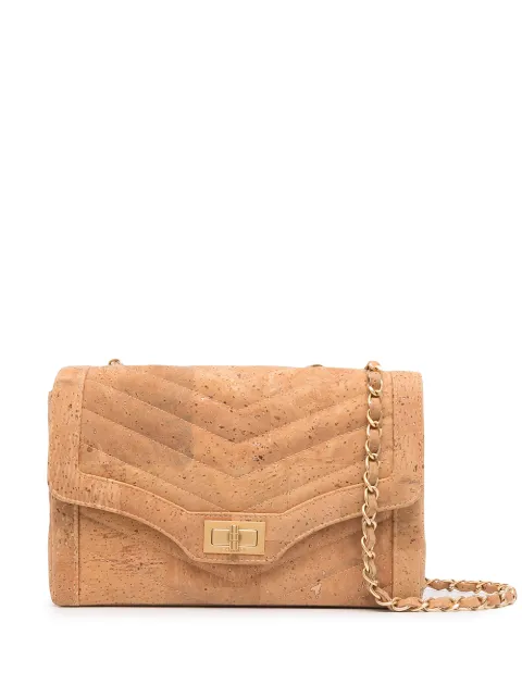 CHANEL Pre-Owned 2000s cork Chevron 2.55 shoulder bag Brown 6632391
