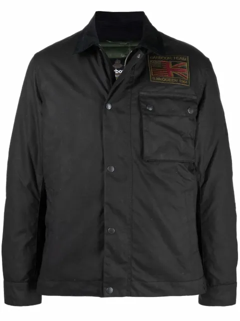 Barbour International wax-effect field jacket Black MWX1853BK51