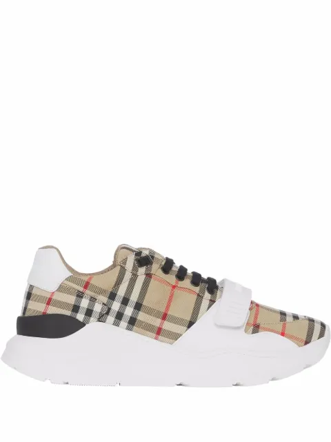 Burberry Check, suede and leather sneakers Neutrals 8048577