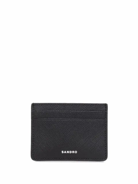 SANDRO reconstituted leather cardholder Black SHAPM00197