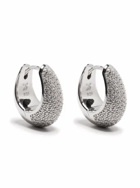 Tom Wood Ice Hoop pave earrings Silver E39HSCZ01S925