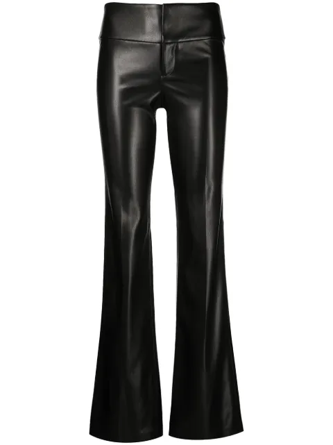 alice + olivia Olivia vegan leather flared trousers Black CL000J16133