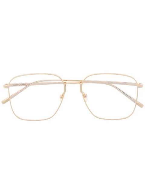 Saint Laurent Eyewear square frame glasses Gold SL491