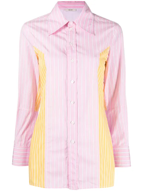 Celine Pre-Owned pre-owned colour-block striped shirt Pink DPTR0921CELTOP