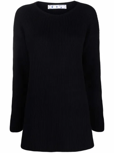 Off-White ribbed-knit wool jumper Black OWHE067F21KNI0011000