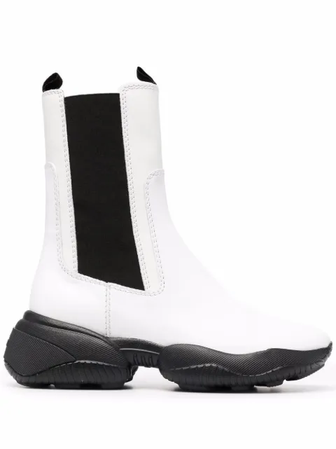 Hogan mid-calf leather boots White HXW5250DS30Q9Y