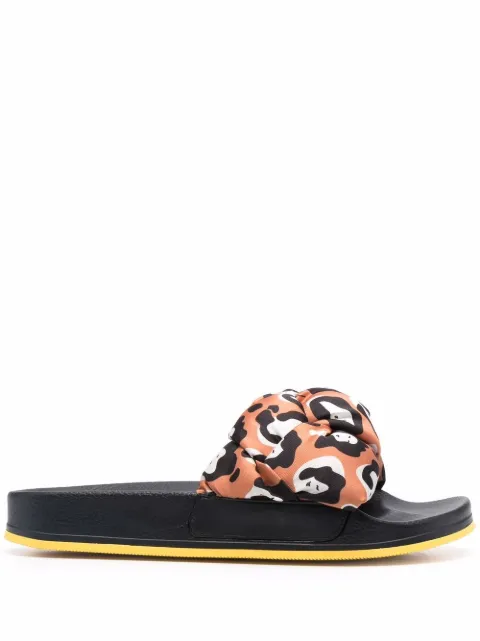 La DoubleJ Treccia slide sandals Brown SHO0005FOD001LLE0001