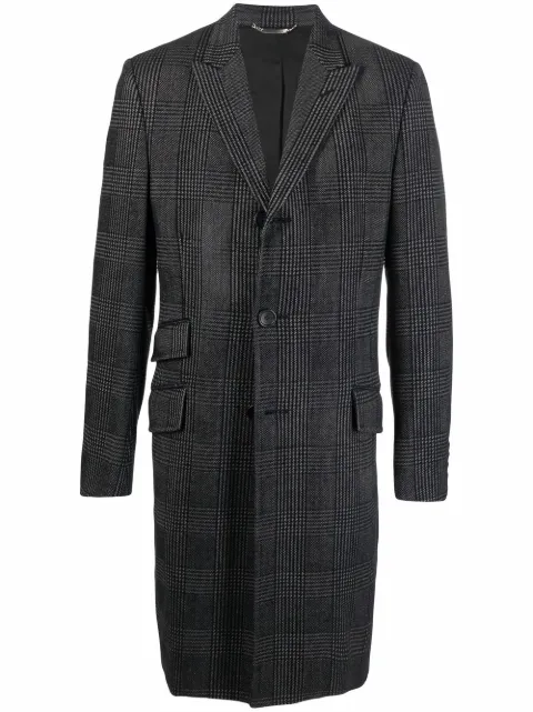 Versace Pre-Owned 2000s plaid check single-breasted coat Black VERS720