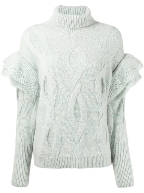 Onefifteen X Beyond The Radar cable knit jumper Green COL01KNIT05