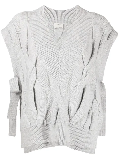 Onefifteen X Beyond The Radar cable knit vest Grey COL01KNIT03